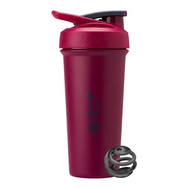 Deep red Strada Tritan odor-resistant shaker with locking lid.| Color#Raspberry