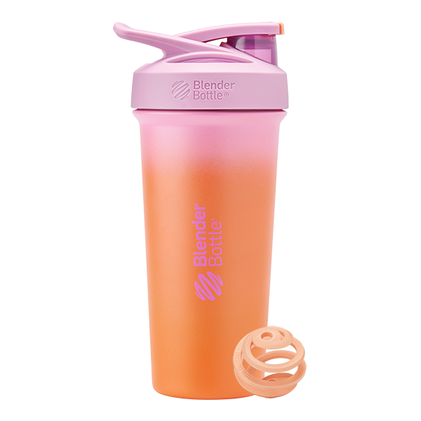 Purple orange gradient Strada Tritan odor-resistant shaker with locking lid.| Color#Sunset Glow