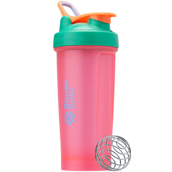 Neon pink, green, and orange shaker bottle - BlenderBottle Color Rush