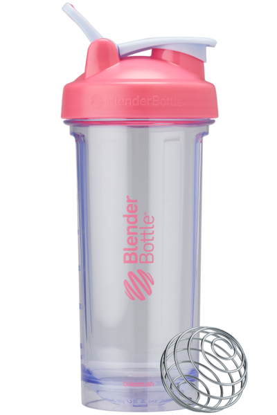 Blue shaker cup with pink accents. Color#perfect balance_Size#28oz