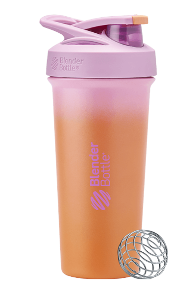 Purple orange gradient Strada Tritan odor-resistant shaker with locking lid.| Color#Sunset Glow