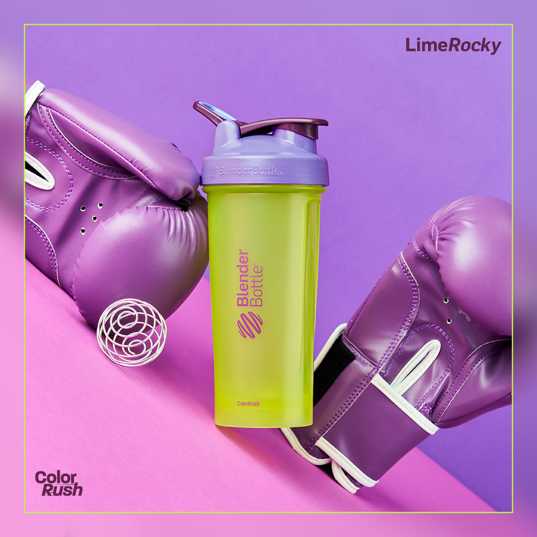 Lime Rocky shaker in front of boxing gloves