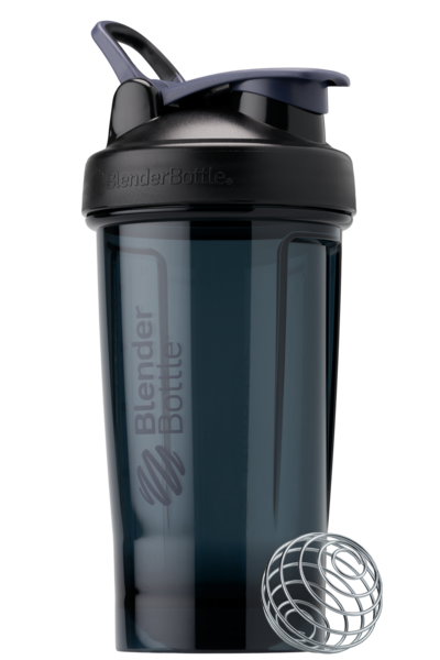 Black 24oz protein shake cup made of odor-resistant Tritan. Color: Nightshade, Size: 24oz