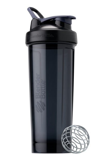 Black 32oz protein shake cup made of odor-resistant Tritan. Color: Nightshade, Size: 32oz