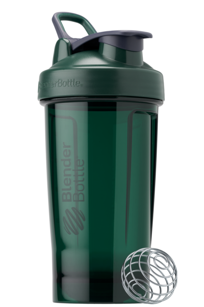 Dark green 24oz protein shake cup made of odor-resistant Tritan. Color: Viridian, Size: 24oz