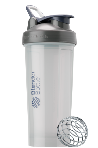 Grey 28oz shaker bottle made of odor-resistant Tritan. Color: Pewter, Size: 28oz