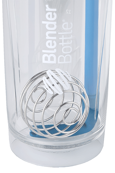 Stay-In-Bottle Reusable Silicone Straws for BlenderBottle Shaker Bottles, Black and Blue (2 Pack)