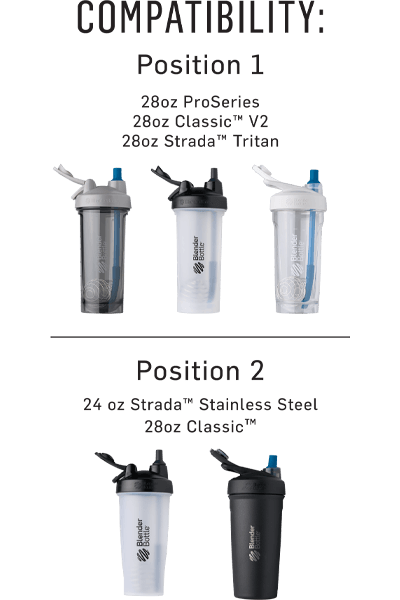 BlenderBottle Strada Shaker Cups with Silicone Straws, (2 24-Ounce Bottles  and 2 Straws)