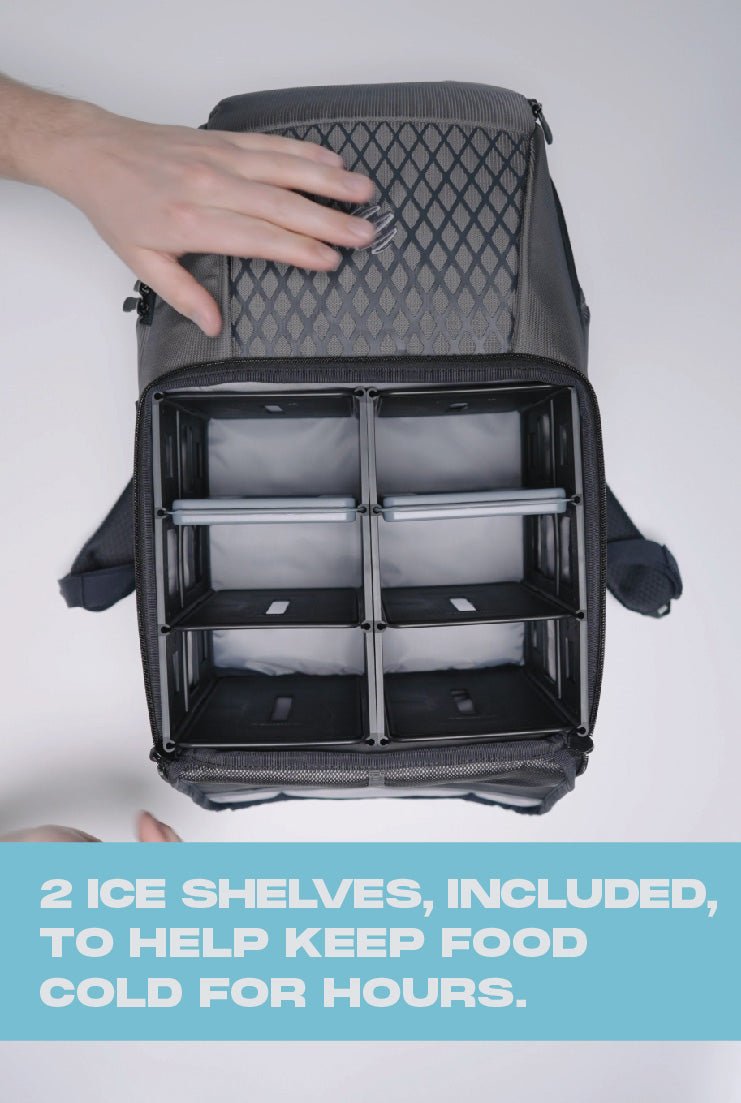 Blender Bottle Cooling Compartment Meal Prep Bag - 3 Meal - Gray